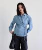 THEELO Strap Detail Denim Blouse (Light Denim)