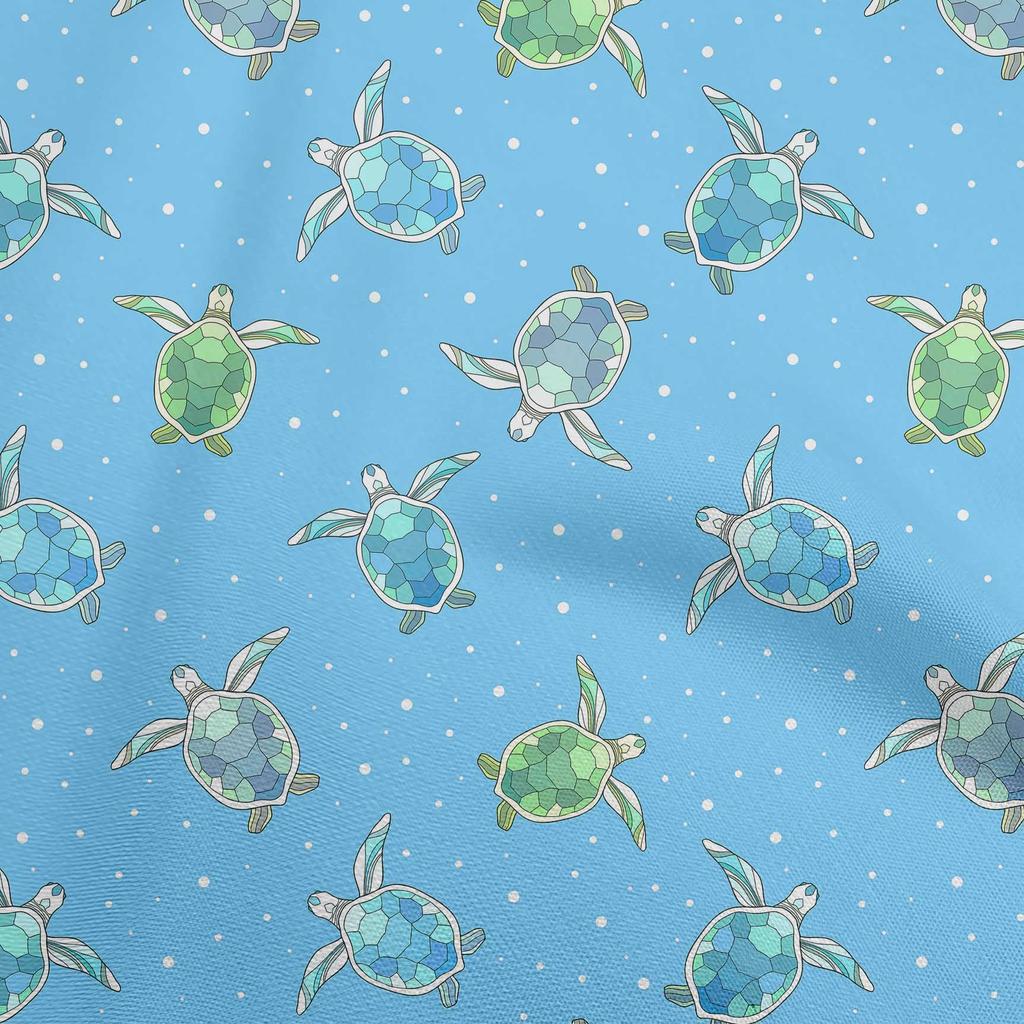 oneOone Cotton Poplin Dusty Purple Fabric Ocean Turtles With Dot Dress Material Fabric Print Fabric By The Yard 42 Inch