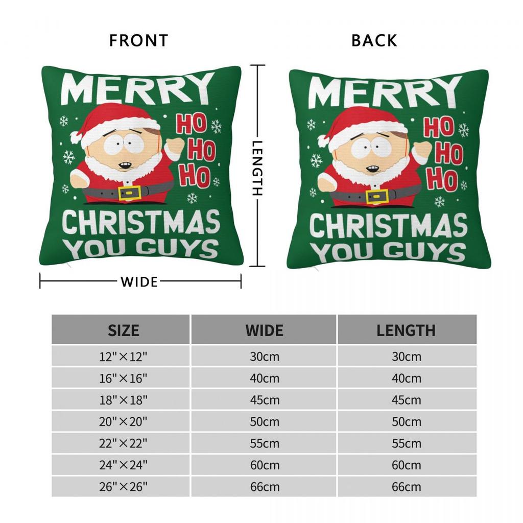 South-Park Merry Christmas You Guys Pillowcase Soft Fabric Cushion Cover Decorative Throw Pillow Case Cover Home Square 40X40cm