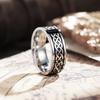 Stainless Steel Wedding Band for Men - 8mm Black Silver Color High Polished Inlay Celtic knot Ring for Everyday Wear Jewelry