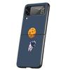 Gražus astronautas telefono dėklas, skirtas Samsung Galaxy Z Flip 3 4 5 6 7, kietas juodas sulankstomas PC, Samsung Z Flip3 Flip4 Flip5 dangtelis