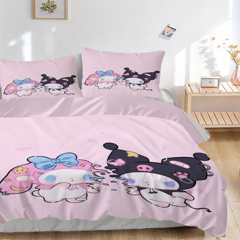 

3 шт. Набор пододеяльников My Melody, Kurome, Cinnamoroll (1 пододеяльник + 2 наволочки без наполнителя), Печать высокого разрешения для дома и 135x200cm