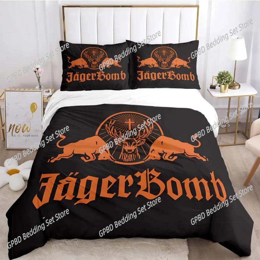 New J-Jagermeister Deer Duvet Cover Kawaii Comforter Bedding Sets Soft Quilt Cover and Pillowcases Single Double Queen King