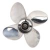 Marine Outboard Propeller 4 Blades 10 Spline Teeth Fit for 25‑30HP 3in Gearcase