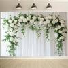 1pc, 2D flat, romantic wedding backdrop with elegant white curtains, perfect for celebrations. (Please send decorations, wsj)