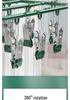 Rotatable Stainless Steel Clothes Drying Rack with 18 Windproof Rubber-Coated Clips for Socks and Underwear