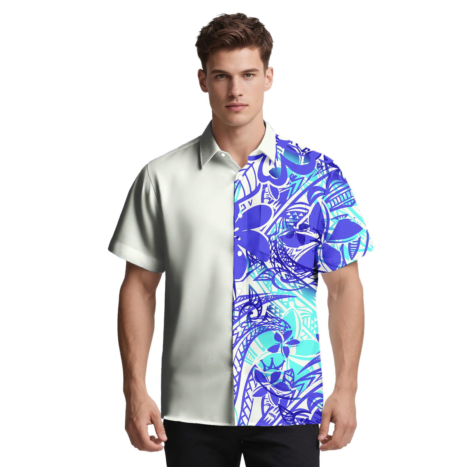 

Summer Button Shirts Set For Beach Samoan Tropical Pattern Print Men Clothes Polynesian Fashion Men s and Women s Shirt S