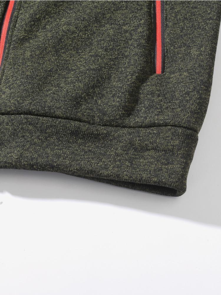 Men's Spring Autumn Casual Fashion Solid Colour Sweater Men's Long-sleeved Sports Hooded Tops Zip Cardigan Sweatshirt Moisture Wicking Breathable Tops