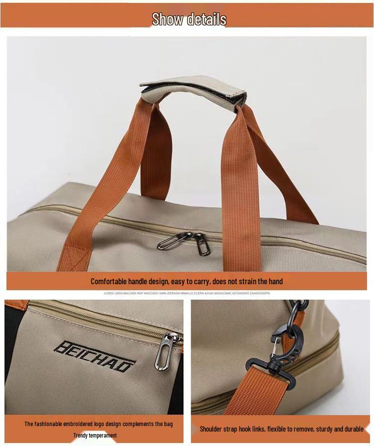 Cross-border Wet-Dry Sports Bag: Expandable Travel Bag with Shoe Compartment, Large Capacity, Custom Logo