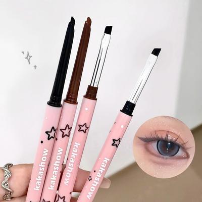 Doppelseitiger Eyeliner Gel-Stift Wasserdicht Langanhaltend Natürlich Weich Nicht Verschmierend Schwarz Braun Eyeliner Stift Make-up für Augen