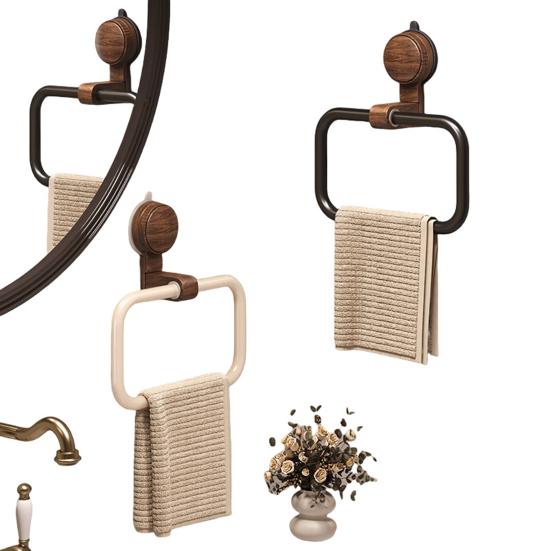 Hanging Towel Rack Suction Cup Design Strong Load-bearing Simple Installation Bathroom Wall Mount Hand Towel Holder