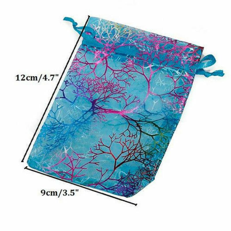 100PCS Bolsas de Organza Bolsas para Joyas Bolsas de Malla Pequeñas con Cordón Bolsas de Regalo Tarjetas para Collares Bolsas de Regalo Bolsas de Favor para Fiesta de Boda Bolsas de Muestra para Dulces