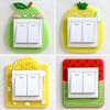 3D Switch Stickers Silicone Wall Sticker Luminous Cactus Plant Protective Cover for Switch Socket Cartoon Home Decoration