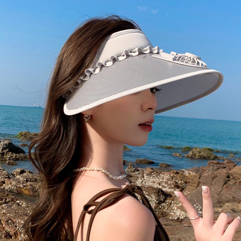 Women's Rechargeable UV Protection Sun Hat with Large Brim for Cycling
