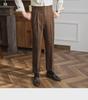 Men's Autumn British Style High-Waist Straight Trousers: Non-Iron, Loose Fit, Business-Casual Suit