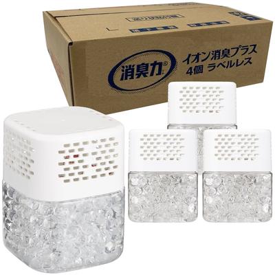 Deodorizing Power Ion Deodorizing Plus Deodorizing Beads for Rooms and 320g X 4 Clear for Living Deodorizing Air Freshener [] Toilets, Label-Free,