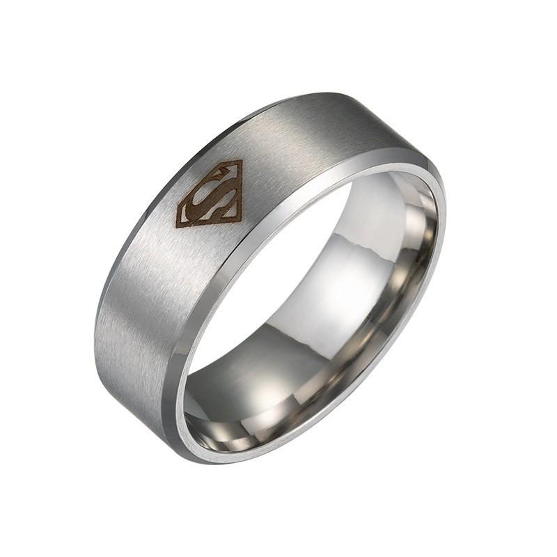 Titanium steel Superman ring, dumb brushed stainless steel ring jewelry manufacturer no. 6 серебряный