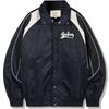 Gubin Color Block Pattern Baseball Jacket - Navy