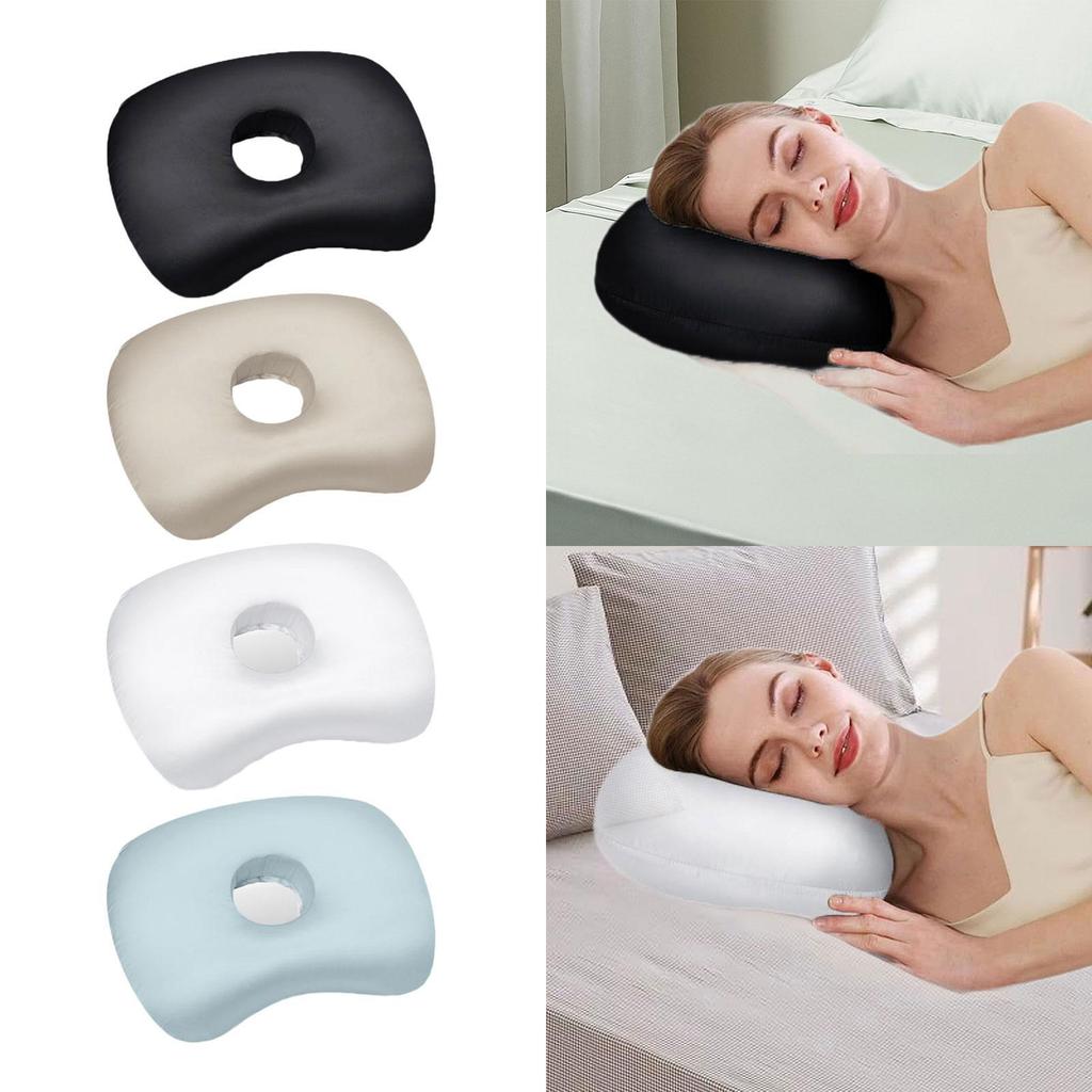 Ear Piercing Pillow with Ear Hole Design for Side Sleepers Comfortable Sleeping Pillow for Bedroom Office Travel