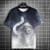 Animal Men's T-shirt 3d Tiger Print Men's Tops Casual Short Sleeve Simple T-shirt Summer Round Neck T-shirt Men's Ultra Clothing