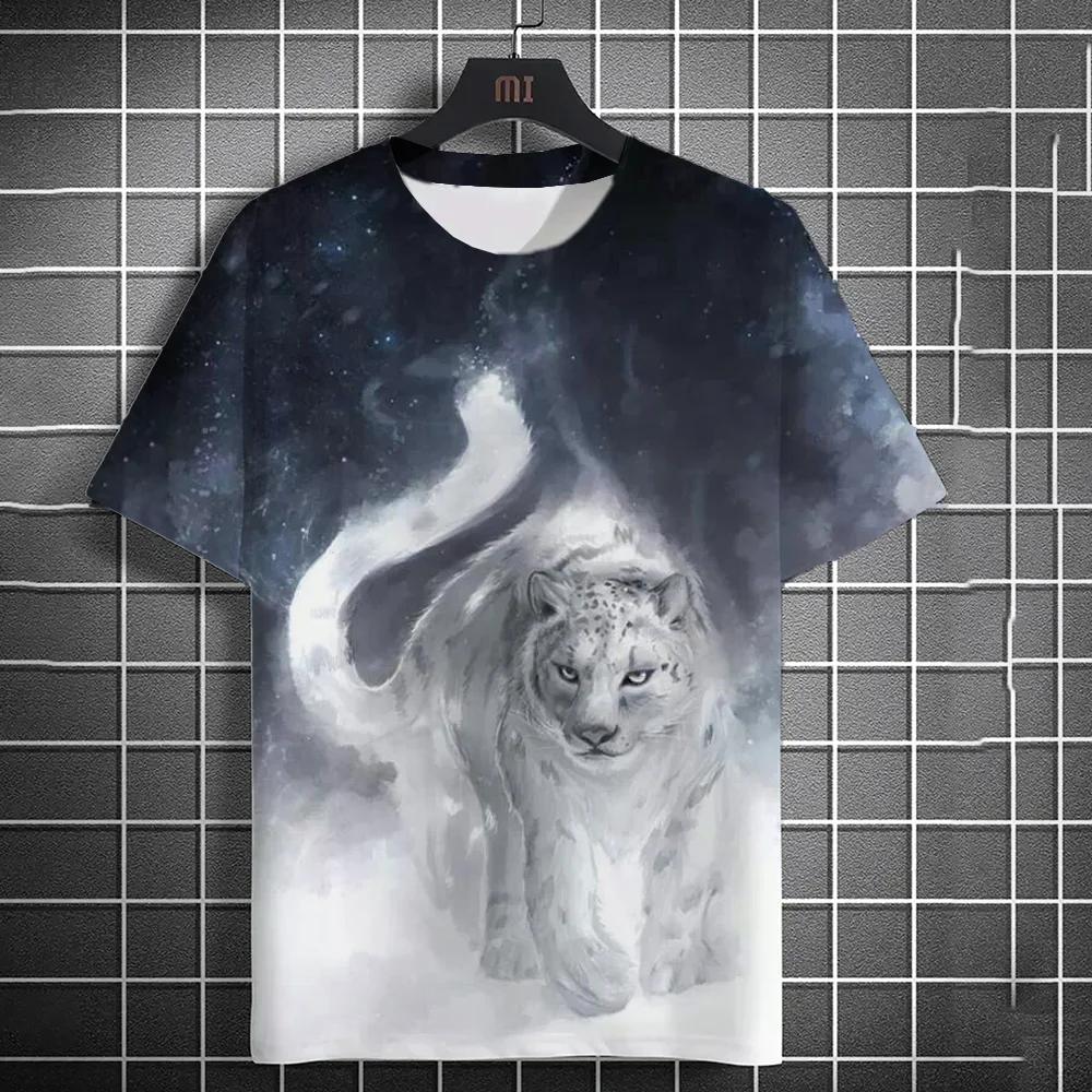Animal Men's T-shirt 3d Tiger Print Men's Tops Casual Short Sleeve Simple T-shirt Summer Round Neck T-shirt Men's Ultra Clothing