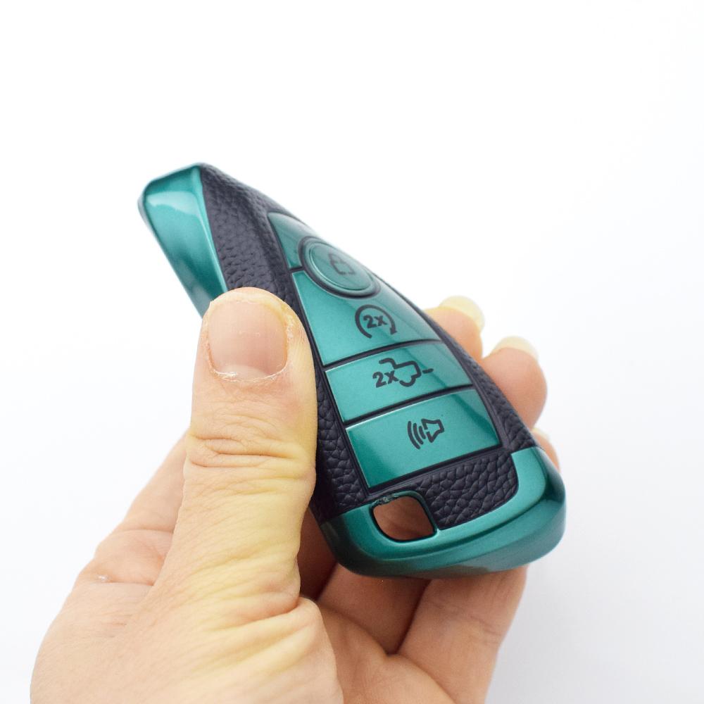 Car Key Case Cover TPU Leather for Ford Edge Fusion Mustang Explorer S-MAX Ranger Lincoln Mondeo F150 F250 F350 5 Buttons