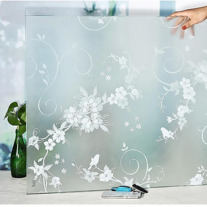 Frosted Window Film Privacy Stripe Patterns Self Adhesive Film Anti UV Stained Glass Vinyl Film for Home Office Decoration