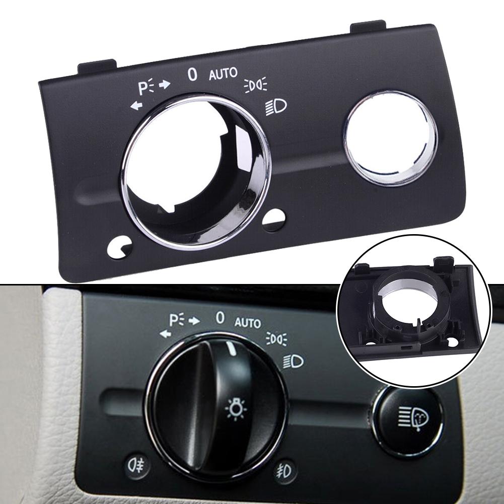 Headlight Switch Cover For Mercedes-Benz W211 E Class 2003-08 Headlamp Button Panel Cap Decor ABS Black Car Gauge Trim Lid