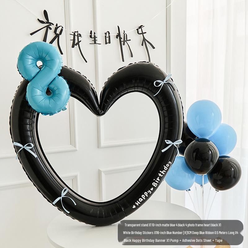 First Birthday Heart Photo Frame Balloon Decoration for Boys & Girls