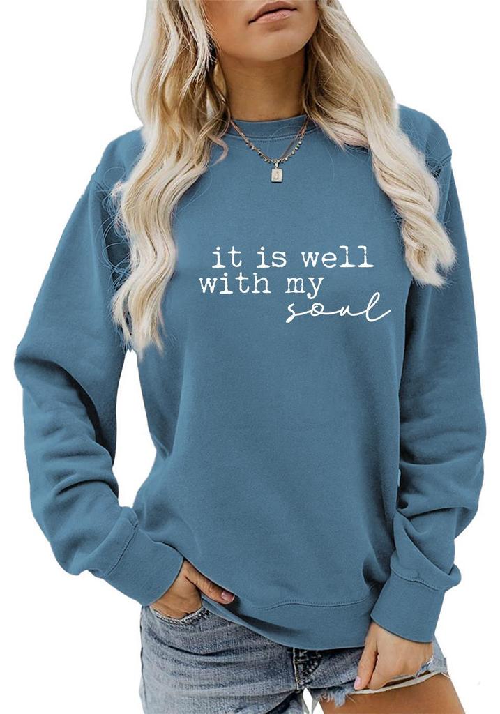 It Is Well With My Soul Round Neck Women's Long Sleeve Sweatshirt