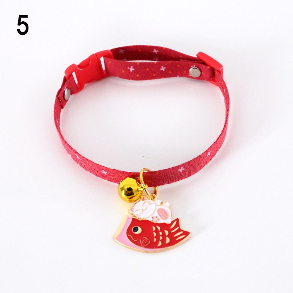 Buckle Puppy Bell Pendant Bear Cat Accessories Fish Kitten Necklace Lucky bag Dog Collar Cat Collars