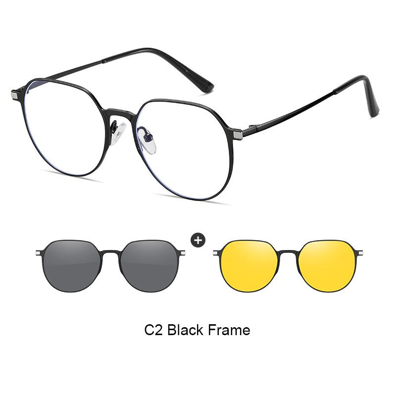 

Classic Round Myopia Sunglasses Men Anti Blue Light Polarized Magnetic Clip Glasses Anti-glare Driving Shades UV400 Oculos De 0
