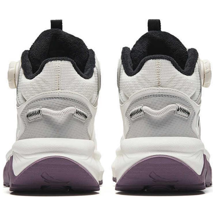 New Anta Slip Resistant Warm High Top Casual Shoes Women's White Gray Purple 122518964-3