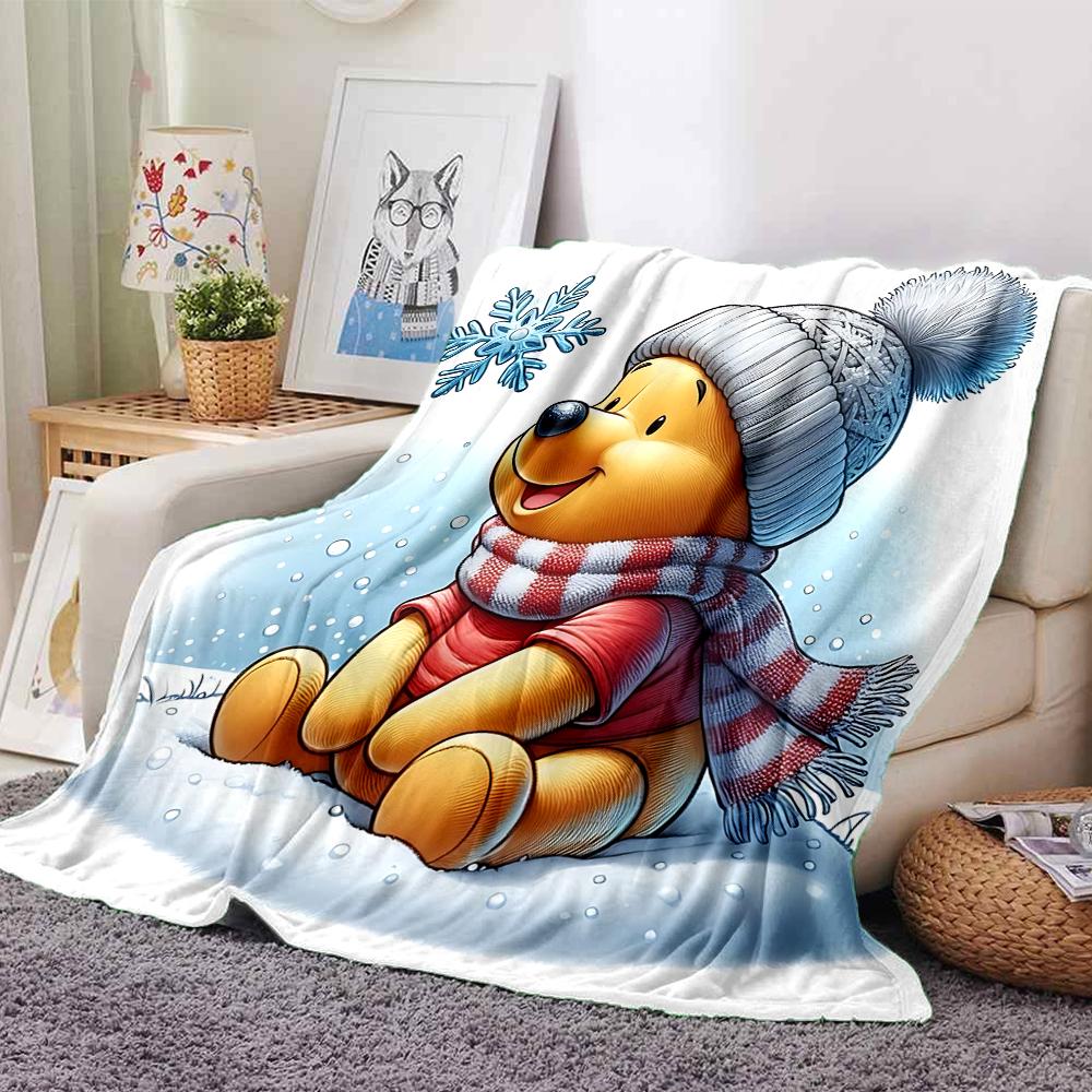 Winter Winnie Pooh Blanket Soft Throw Blanket For Home Bedroom Bed Sofa Travel Office Solid Christmas Blanket
