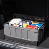 60L Car Trunk Storage Box with Lid & Handles Outdoor Camping Storage Box Car Trunk Sorting Box for SUV Cars Stowing Tidying