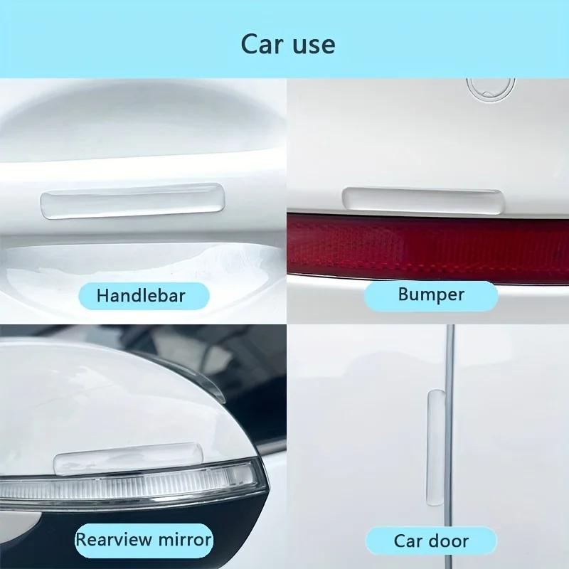 10pcs Clear Silicone Door Anti-Collision Pads, 6.3cm x 0.99cm - Transparent, Flexible Sealing Strips for Quieter Door Operation