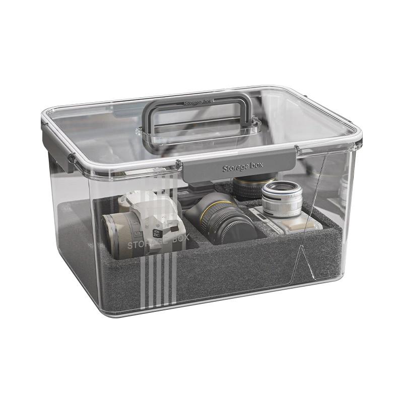 

Caja de almacenamiento transparente para objetivos de cámara, estuche protector resistente a humedad