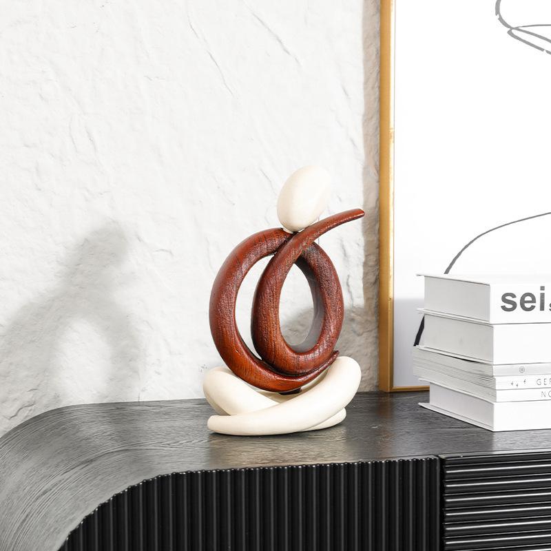 Creative Abstract Hollow Human Sculpture Art Sitting Cross-Legged Handicraft Wine Cabinet Decor Irregular Line Figure Statue