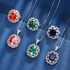 Jewelry Copper Bottom Gold Plated Jewelry Set Simulation Color Treasure Fat Square Color Diamond Set Female Main Stone 10 * 12
