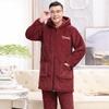 Herren verdicktes Korallenfleece Winter Pyjama und Hausanzug Set