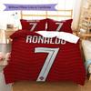 CR7 Cristiano Ronaldo Muster Bettwäsche, Steppbett Set Bettbezug Kissenbezug Zuhause Geburtstagsgeschenk(1 Bettbezug + 2 Kissenbezüge, ohne Füllung)