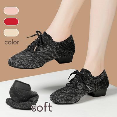 Chaussures de sport de danse Chaussures de danse pour femmes Enseignement Chaussures de ballet tricotées en maille Chaussures de danse pour femmes Chaussures de salon standard Chaussures standard