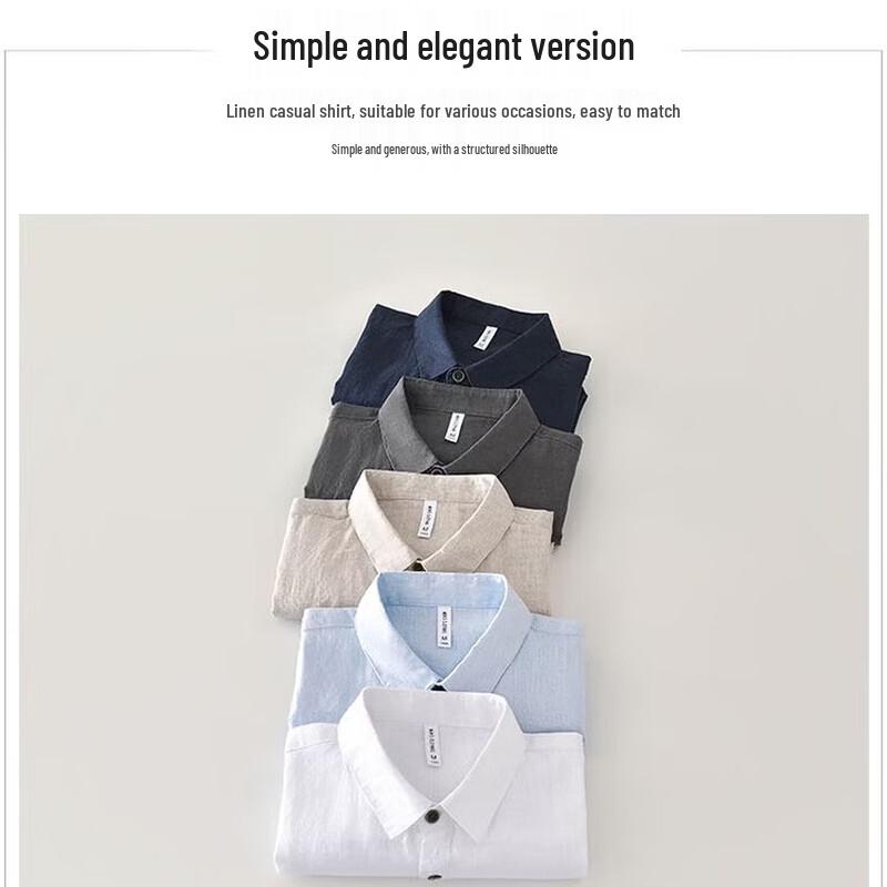 Men's Pure Linen Short Sleeve Polo Shirt