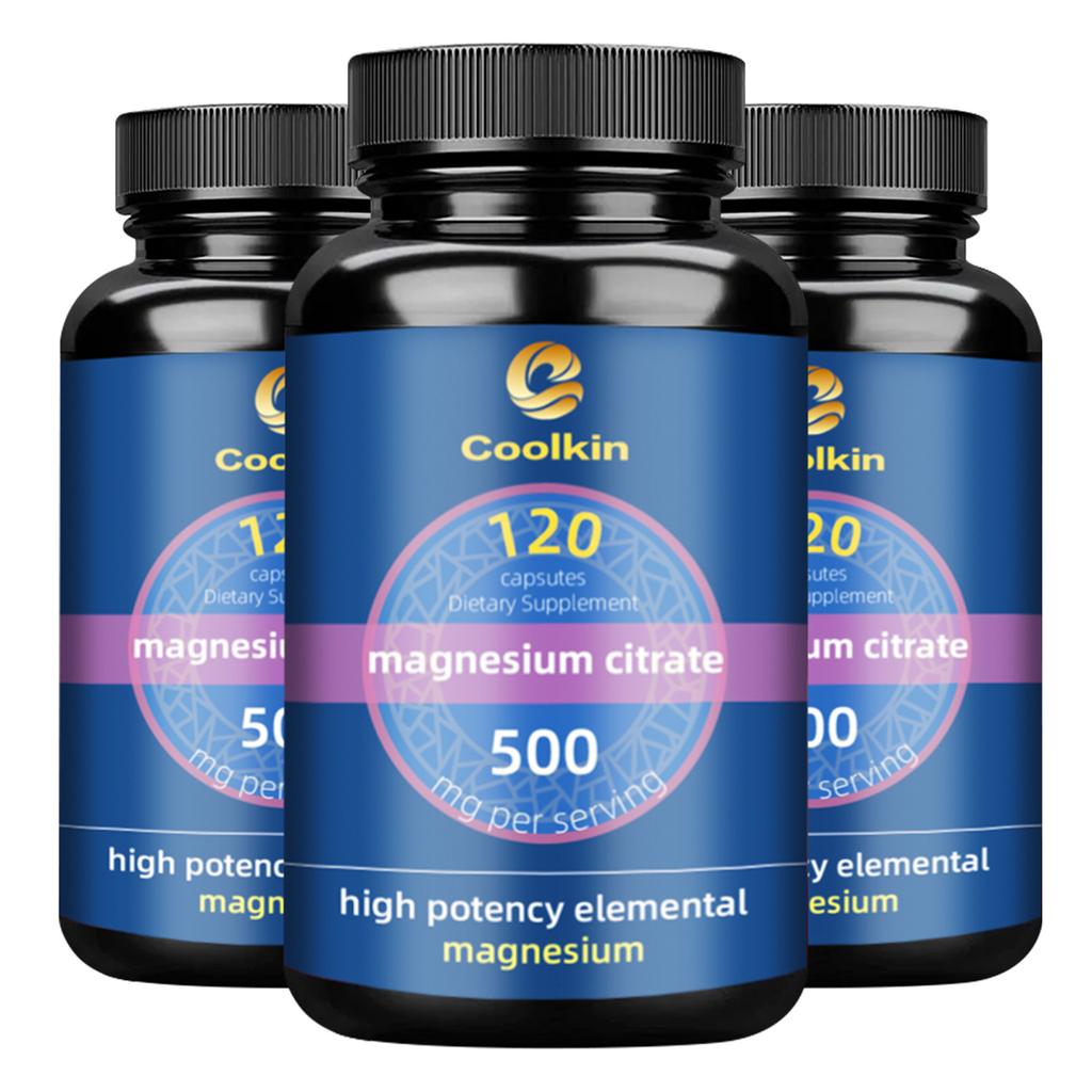 Magnesium Citrate Capsules, 500 Mg Per Serving, All-natural, Gluten-free, Suitable for Both Men and Women.