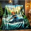 Paddington Adventures Blanket Flannel Throw for Sofa, Indoor, Camping, Living Room, Office, Chair, And Bed Soft Birthday Gift