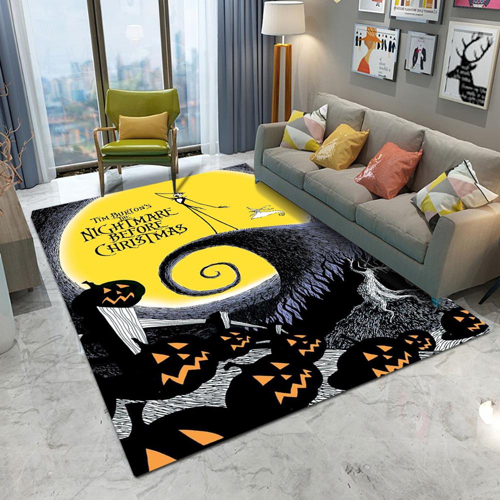Disney The Nightmare Before Christmas Area Rug Non-Slip Bedroom Kitchen Bathroom Entracne Rug Living Room Washable Carpet