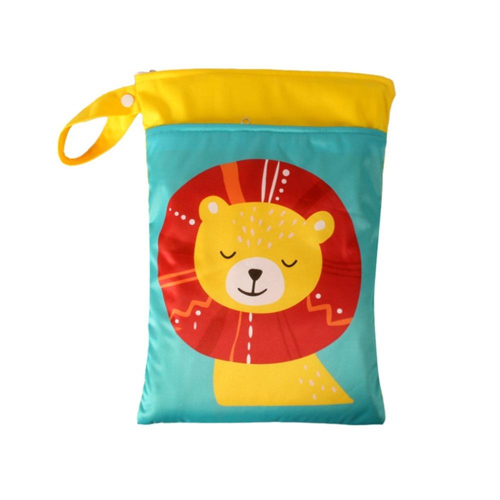

Waterproof Wet Storage Bag Double Pocket Diaper Nappy Bag Cute Wet Dry Bag Wet Clothes Style 2