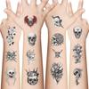 Cartoon Black and White Skull Tattoo Stickers Waterproof Festival Party Party Children Disposable Tattoo Stickers