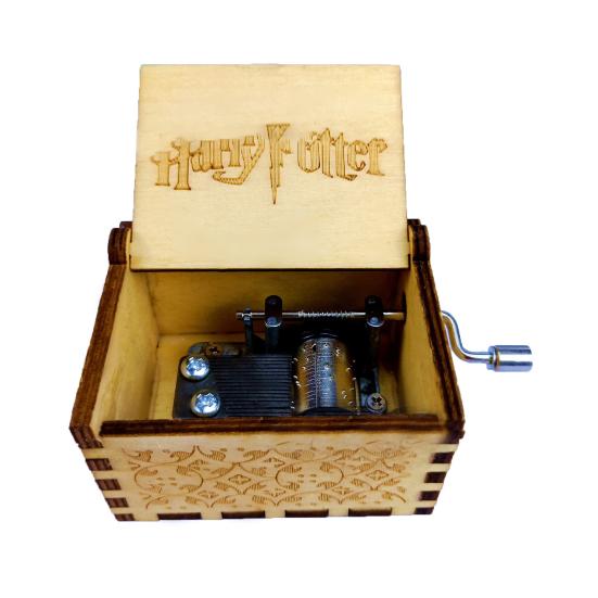 

Вращающаяся вручную деревянная музыкальная шкатулка Гарри Поттера, музыкальная коллекция игрушек, настольный декор