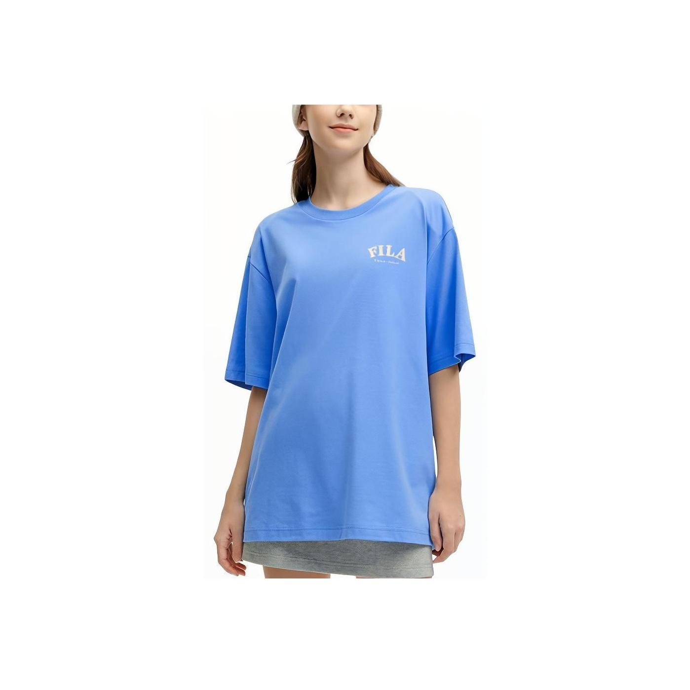 

FILA Colorful Versatile Casual Loose Short Sleeve T-Shirt Unisex Tops Pure-Water-Blue F51U419101F-BU M
